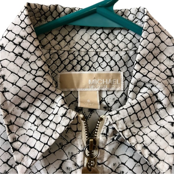 Michael Kors Lightweight Zip Up Snake Print Jacket S - Picture 4 of 8